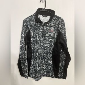 THE NORTH‎ FACE Mens Small 1/4 Zip Jacket Pullover Black and White Patterned